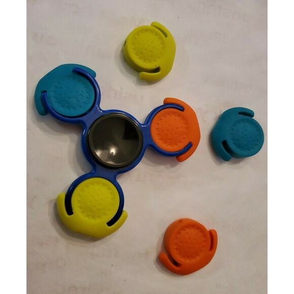 Hand Fidget Spinner Eraser Multi Color Toy Stress Focus New Set Of 3 Spinners - Picture 1 of 5